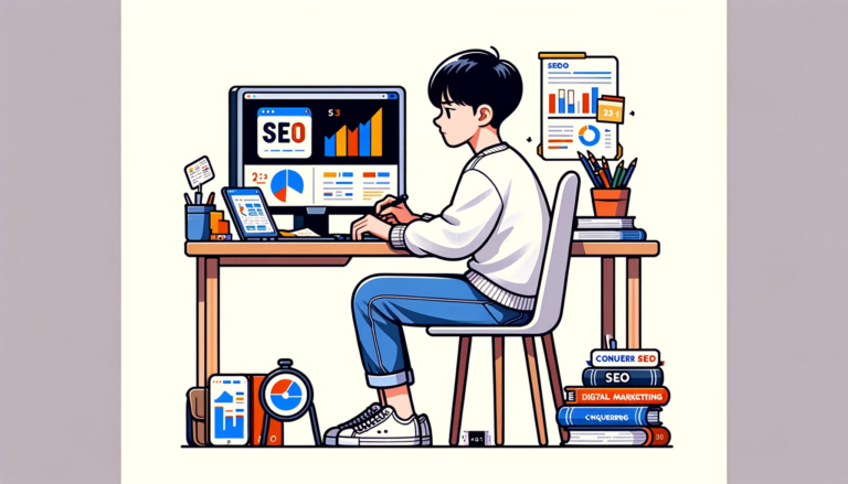 SEO를 정복하겠다고 열심히 공부하는 학생의 모습